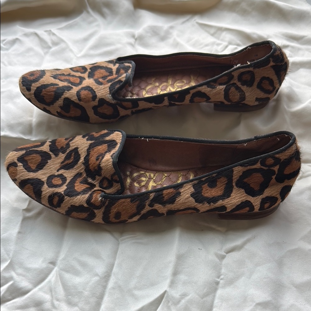 Sam Edelman Leopard Calf-hair Flats